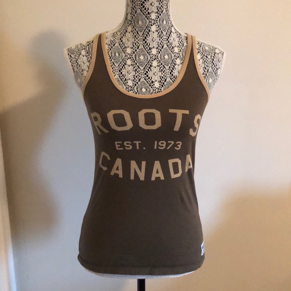 Roots Army Green Tank Top